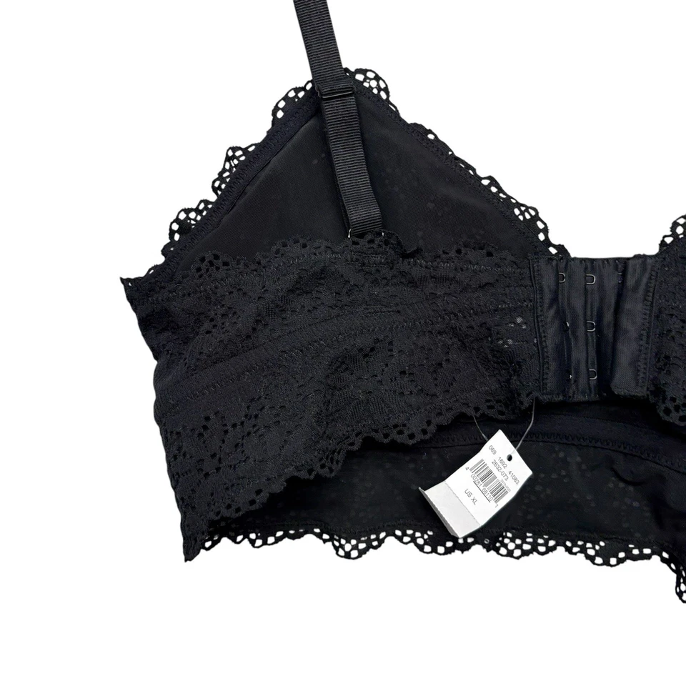 Женский бюстгальтер Aerie XL черный кружевной с регулируемыми ремешками треугольный изящный - Изображение 4 из 4