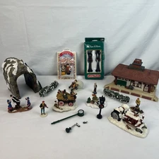 Lemax Christmas Village People Figurines and assorted Party Lite And Train!