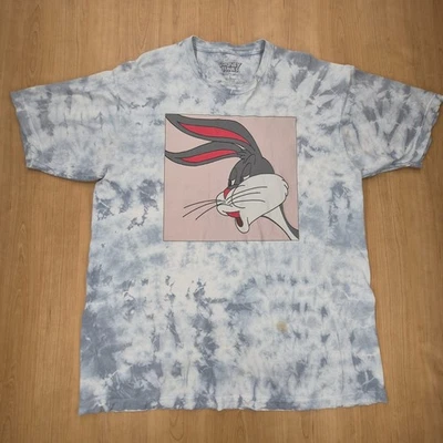 Looney Tunes Bugs Bunny T-Shirt L Tie-Dye Blau Grau Merch Grafik Retro Style Tee - Bild 1 von 4