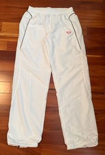 Men's Sergio Tacchini Track Tennis Pants Size M-L Color White