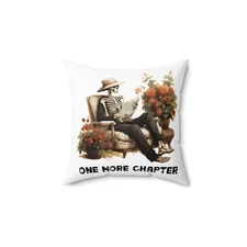Skeleton Reading Pillow | Cozy Home Décor, Book Lover Gift, Halloween 