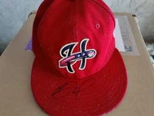 Harrisburg Senators Signed Youth Baseball Cap Hat MiLB Autographed 2012 Red Kids
