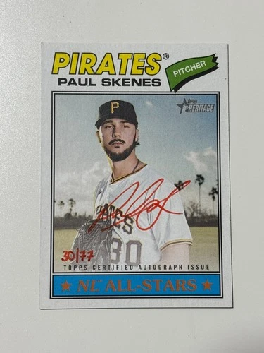 2026 Topps Heritage - All Star Logo Variation Paul Skenes Red On-Card Auto 30/77