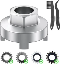 Bike Single Speed Freewheel Removal Tool with Sprocket & Chain Cleaning Brushes,