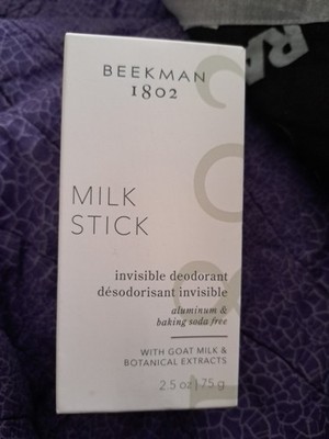 BEEKMAN 1802 Milk Stick Invisible Deodorant Aluminum Free Full Sz 2.5oz/75g  NEW