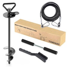 Dog Tie Out Cable and Stake,with 20FT Heavy Duty Cable,360 Swivel Dog Anchor...