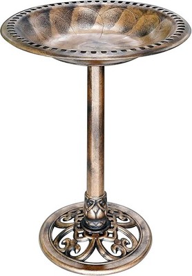 VIVOHOME Vogeltränke, 71 cm hoch, Polyresin, leicht, antikes Design, für Gaarten
