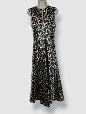 Ulla Johnson Women's Black Lisbet Sleeveless Satin MIDI Dress Size 8