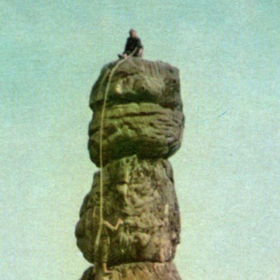 Vintage Postcard Saxon Switzerland Climber On Pfaffenstein Dresden DDR Germany