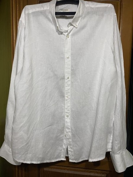 Men Bruun & Stengade Shirt White Linen XXL
