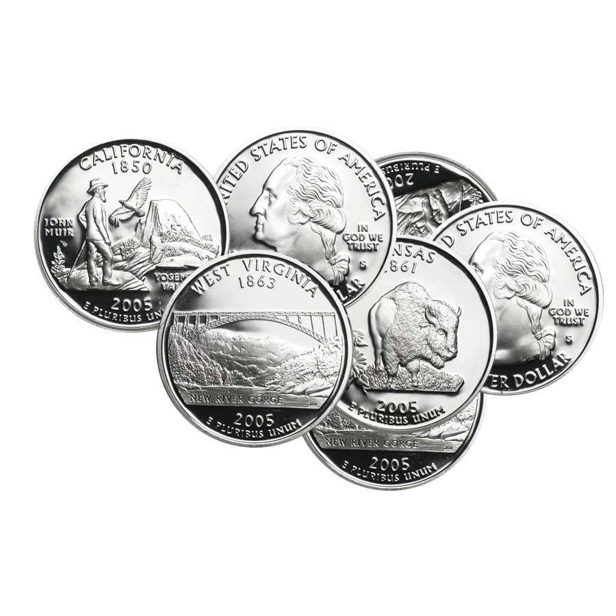 1999-2008 Random Year Silver Proof State Quarters Cameo 90% Silver 0.18 oz BU