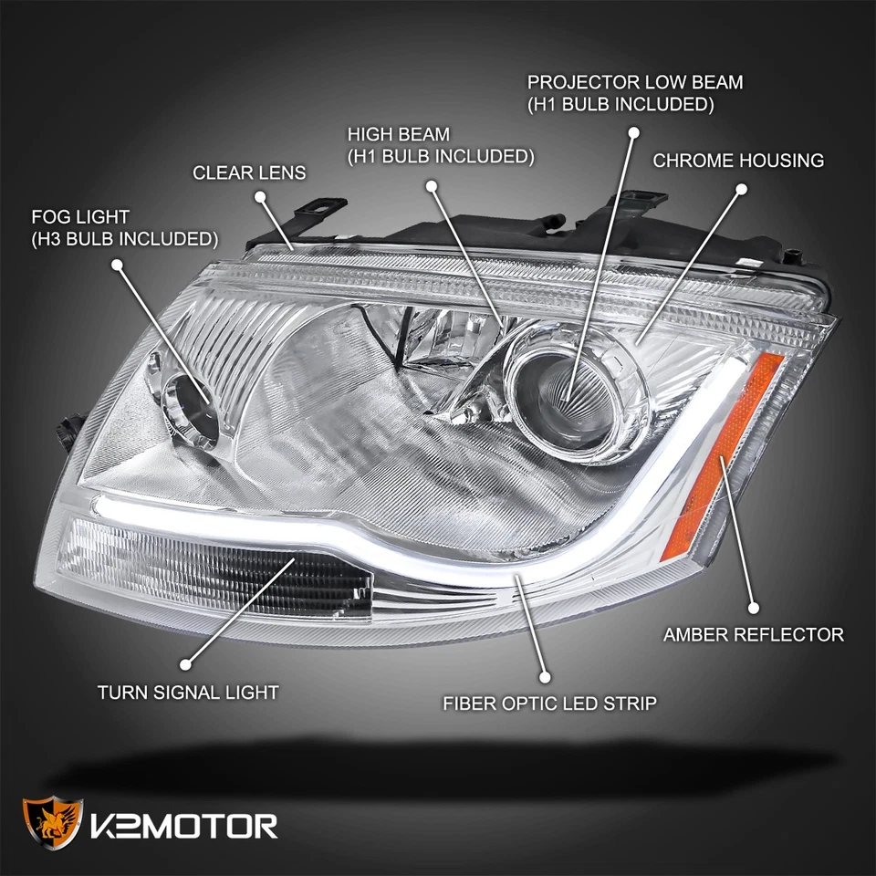 Fits 1999-2006 Audi TT Clear LED Strip Projector Headlights Lamps Left+Right - Изображение 3 из 4