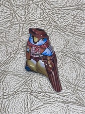 Vintage Tin Litho Bird Pin Made in Japan Colorful Metal Brooch Retro Collectible
