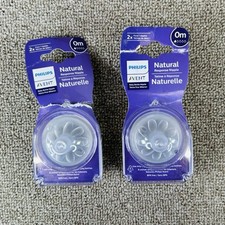 Philips Avent 2pk Natural Response Baby Bottle Nipple 0m Newborn Flow 1 Total 4