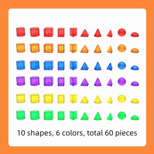 Colorful Geometric Solids Toy Education Teaching Aids Kids Learning - Picture 8 of 9