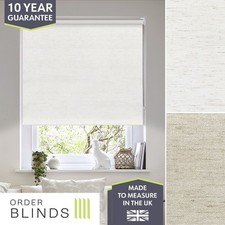 Blackout Linen Roller Blind - Made To Measure Blackout Blind In Natural or Grey