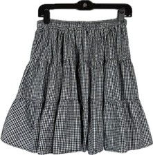 Vintage Painted Pony Western Skirt One Size Black  White Gingham Cowgirl Rodeo