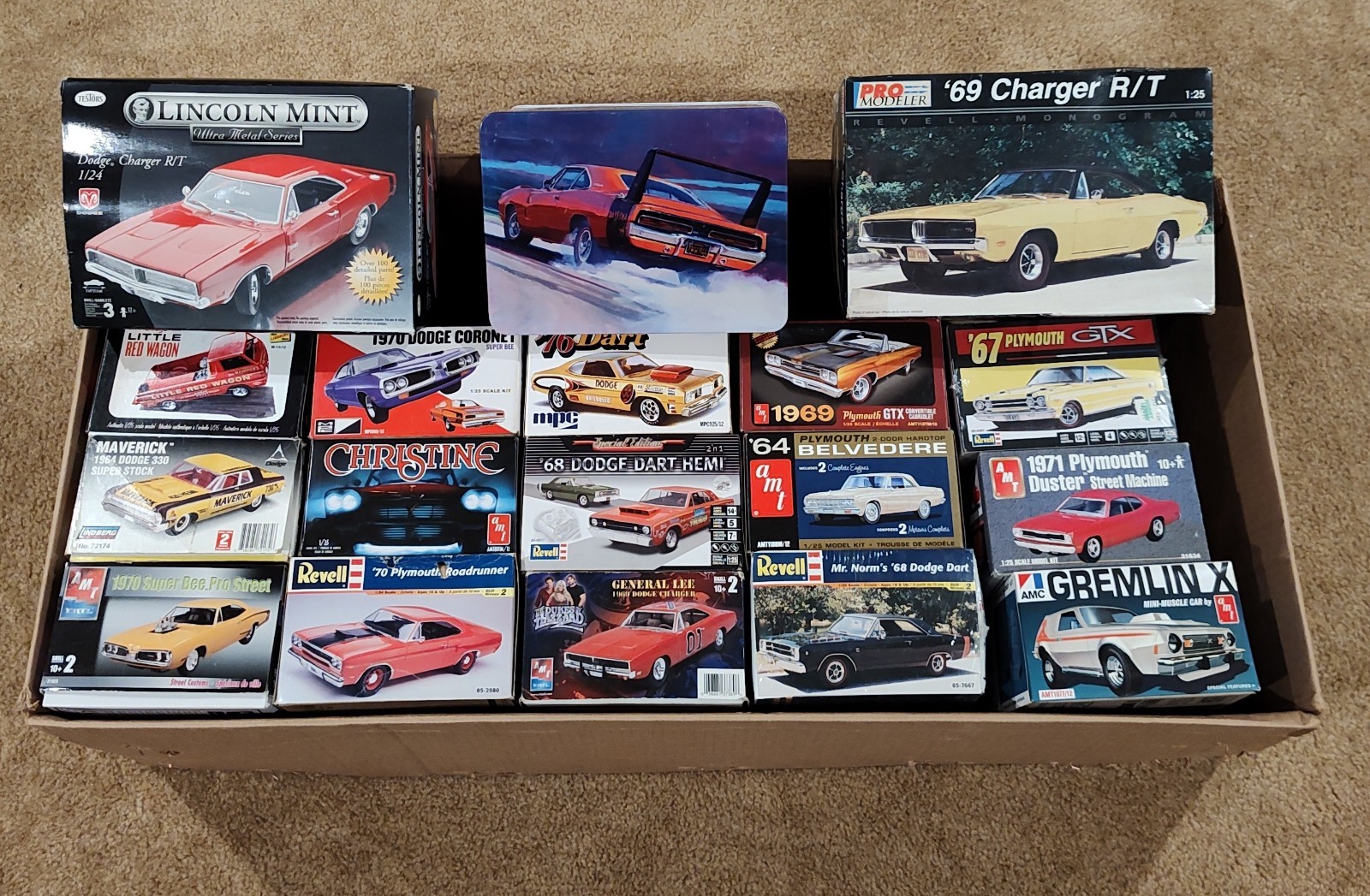 Huge Lot Of New MPC, AMT, Revel, And Lindberg Mopar 1/25th Scale Model Kits