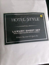 New Full Size Sheet Set  Solid White Cotton Blend   1024