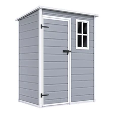 5x3 FT Outdoor Storage Shed 90 CuFT Plastic Resin Patio Tool House Lockable Door