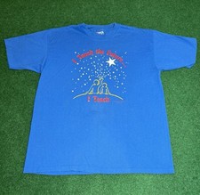 Vintage 80s Teacher I Teach Touch The Future XL Unisex USA Made T Shirt