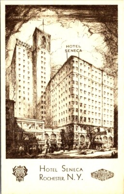 NY Rochester, Hotel Seneca, Artist's Rendering, United Hotels, Linen Unposted