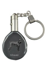 Schnauzer I - pendant with a photo of a dog, crystal key ring in a gift box, a u