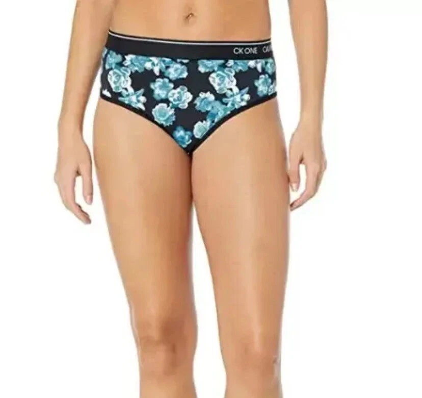 Calvin Klein CK One Women s High Waist Thong Panty Underwear Blue Floral Small