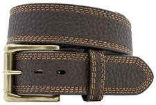 John Deere Men's Belt Dark Brown Pebble Grain Genuine Leather Style 4572500
