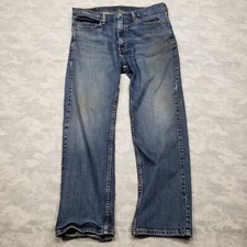 Levis 505 Jeans Mens 36x30 Blue Regular Fit Straight Leg Medium Wash Denim...