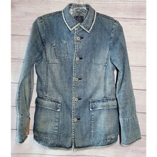 Vintage Marithe Francois Girbaud Womens Denim Blue Jean Jacket Size S Y2k Retro