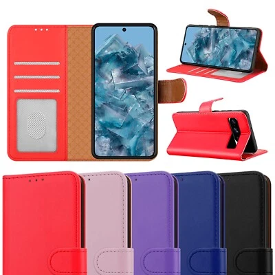 ICATCHY Case for Google Pixel 8 / 8 Pro Leather Wallet Book Flip RFID Blocking Cover