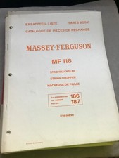 Ersatzteilliste  MF Massey Ferguson Strohhäcksler MF 116 Mähdrescher 186 187 72