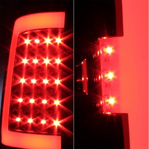New For 07-13 GMC Sierra 1500 07-14 2500HD 3500HD Black LED Tail Lights Lamps - Picture 9 of 12