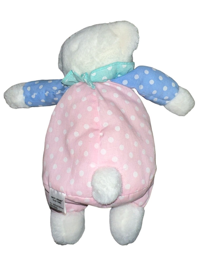 Soft Raddle Vtg Soft Dreams Circus Bear Plush Rattle Polka Dot Pastel Colors ...