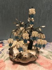 Rare VTG silver Beaded Bonsai Miniature Tree Dixon Art Studios