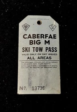 CABERFAE/ BIG M Vintage 1960s Ski Lift Ticket MICHIGAN Resort Travel Souvenir