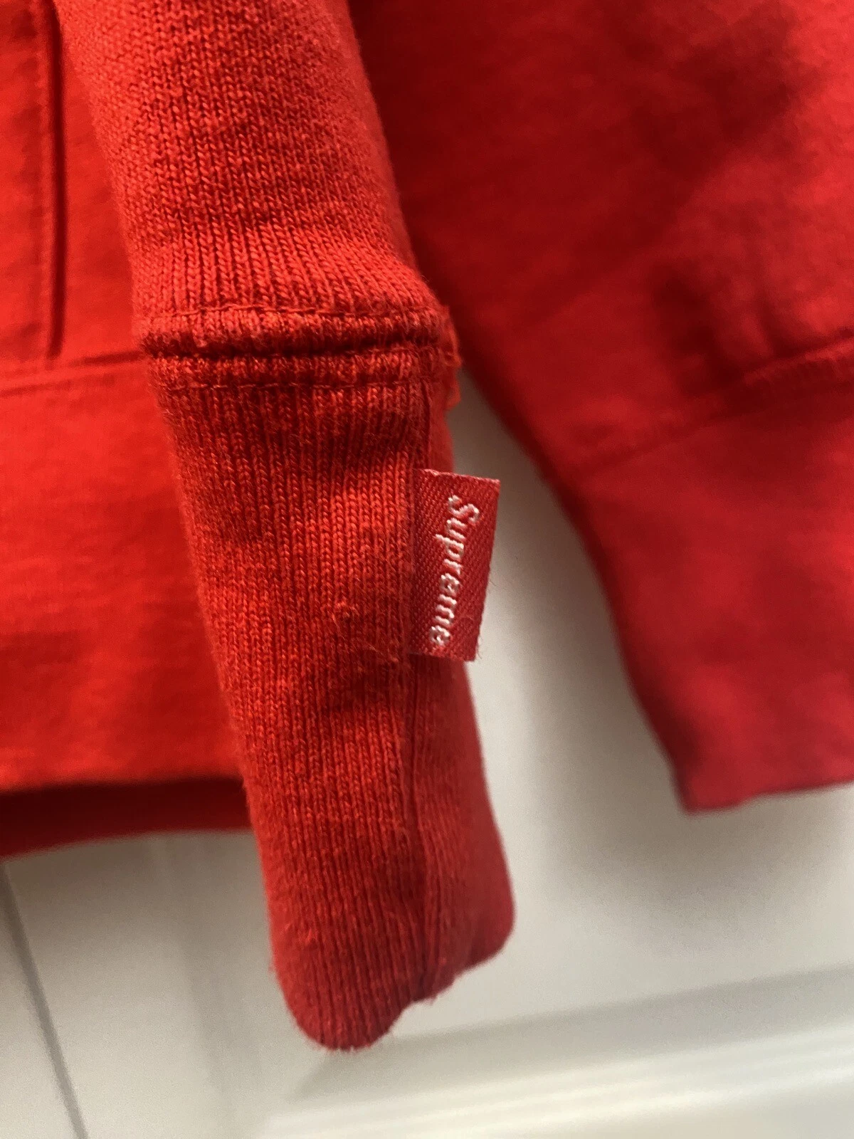 FELPA CON CAPPUCCIO PULLOVER PULLOVER CON CAPPUCCIO CON LOGO ARABO SUPREME 17AW USATA ROSSA Large