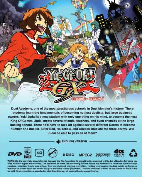Yu-Gi-Oh Duel Monsters GX Season 1-3 Japanese Anime DVD English