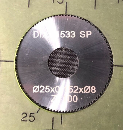 Dixi 25mm x 1.152mm x 8mm 100T Solid Carbide Slitting Slotting Saw !
