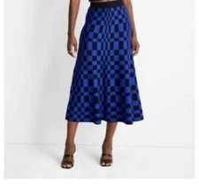 FUTURE COLLECTIVE NWT ROYAL & BLACK CHECKERED SWEATER SKIRT SIZE 1X