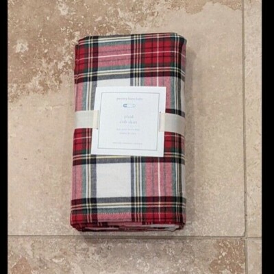 POTTERY BARN BABY ~ PLAID CRIB SKIRT~ 28” X 52” ~ RED ~ CHRISTMAS | eBay