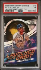 2022 TOPPS COSMIC CHROME LAUNCHED INTO ORBIT DIE-CUT JULIO RODRIGUEZ RC PSA 5