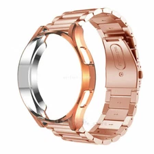 For Samsung Galaxy Watch 4 5 6 7 40/44/43/47 Classic Metal Band Strap+Case Cover