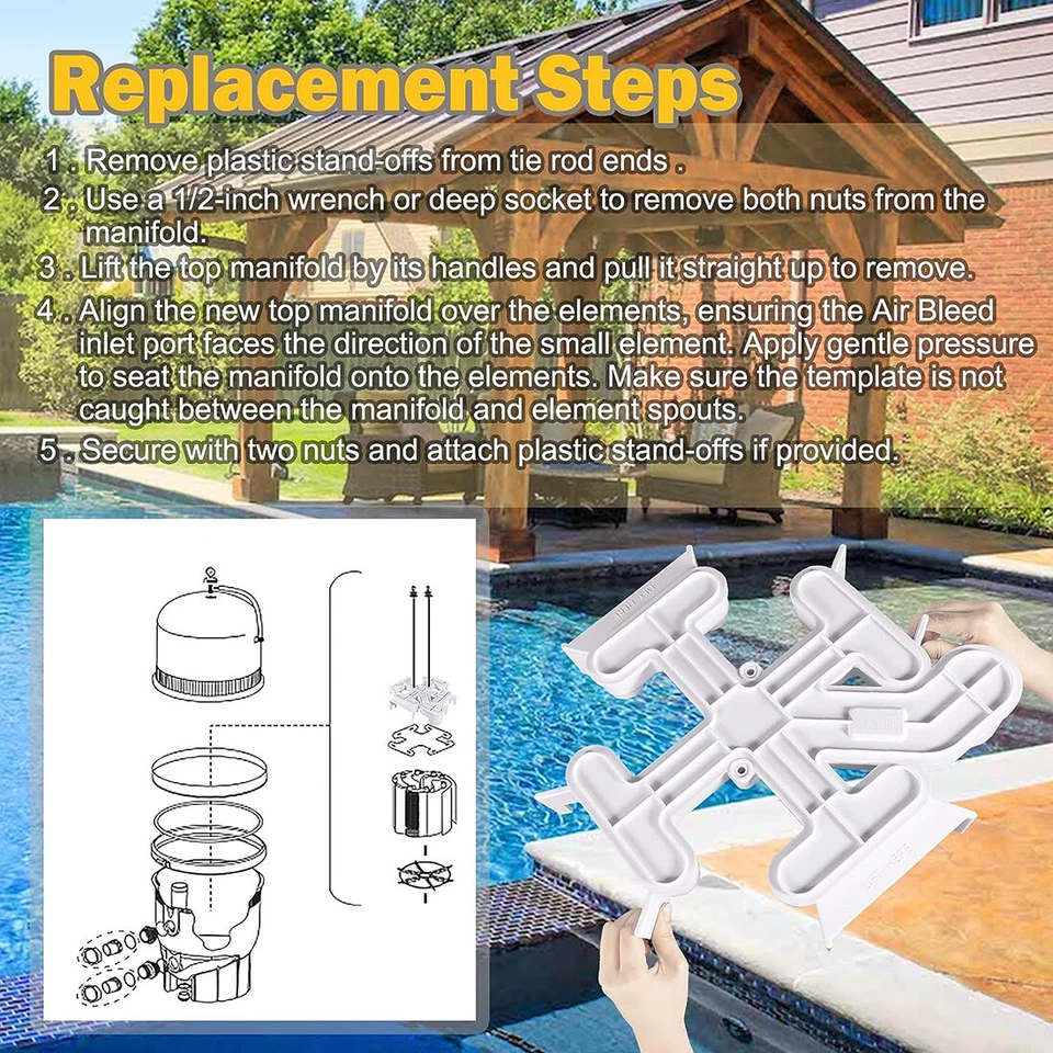 V38-140 25357-600-000 59023700 Top Manifold for Pentair FNS Plus D.E. FIlter CMP - Image 4 of 4