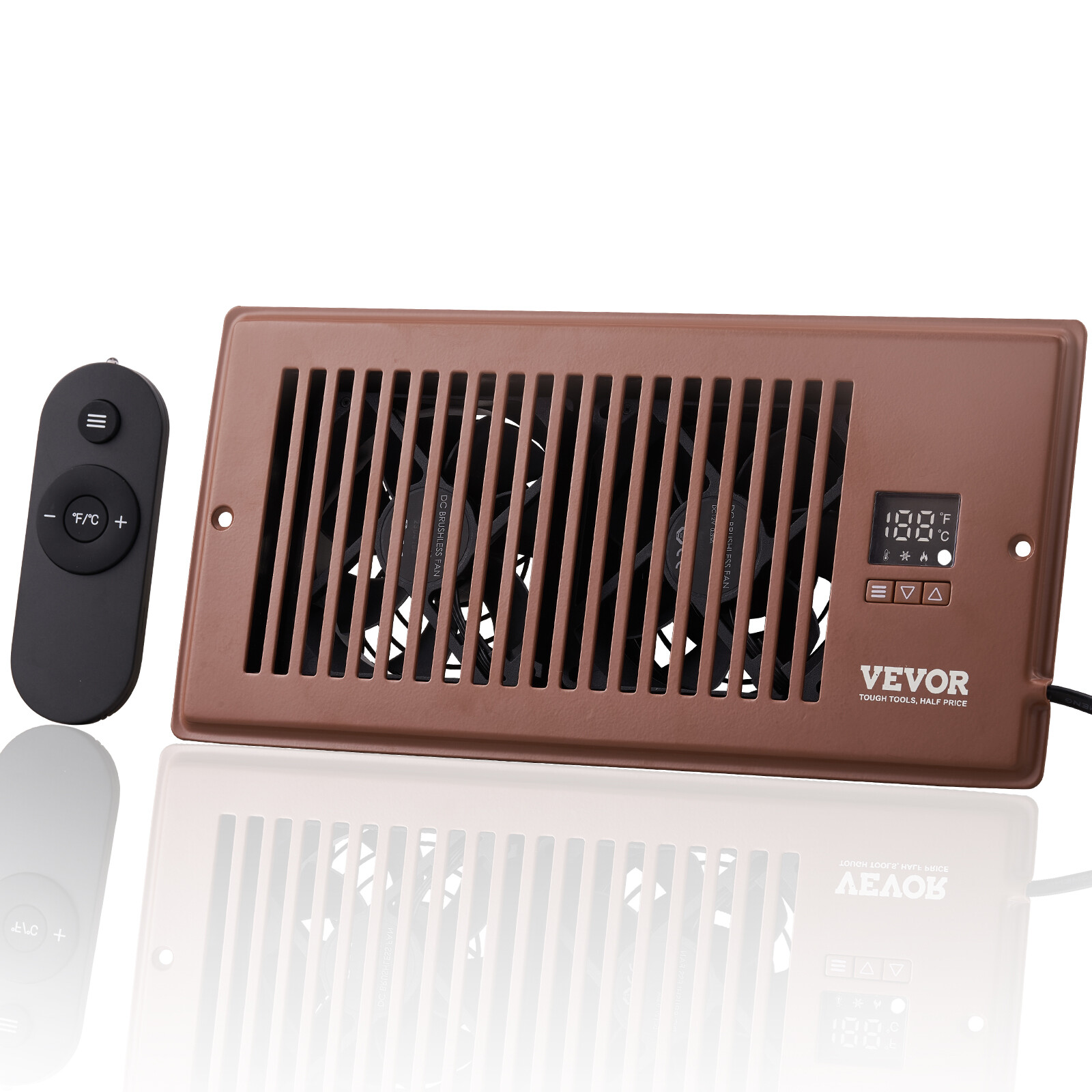 VEVOR Quiet Register Booster Fan Heating / Cooling 4 x 10” Registers Brown IDEAL IJL