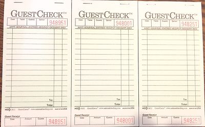 3 Pack G3632 Guest Check Book Waitress Pad 15 Line 50 Page Booklet Tear Off Stub