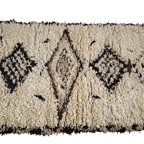 Vintage Handmade Moroccan Wool Rug Geometric Diamond Rustic Charm Berber Carpet - 第 12/24 張圖片