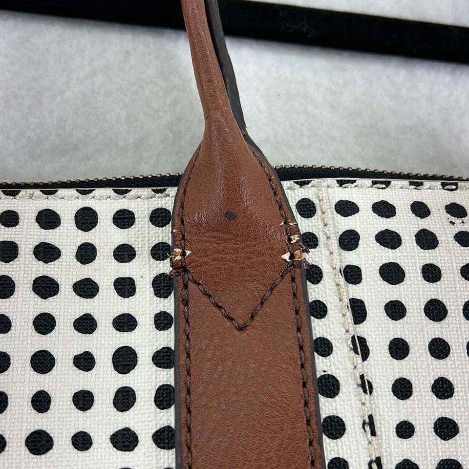 Fossil Fiona Signature Bolso de Mano Bolso de Hombro Cartera Negro Crema Lunares Foto 3 de 4