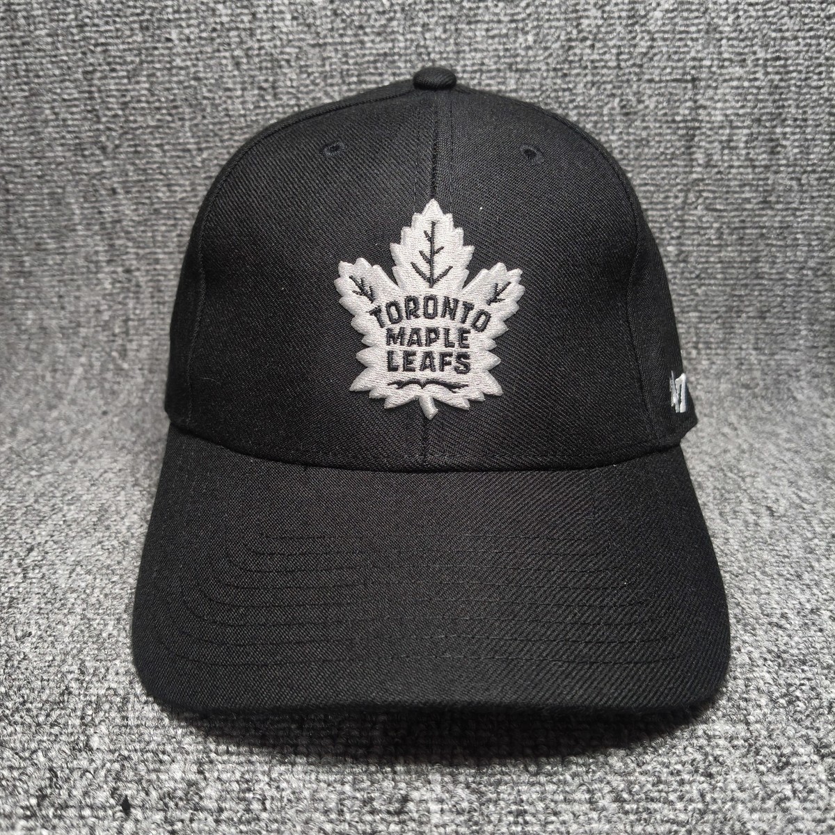 '47 Brand Toronto Maple Leafs NHL Black Adjustable Strapback Hat Cap OSFA